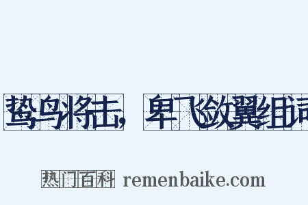 鸷鸟将击，卑飞敛翼组词是什么意思的图片